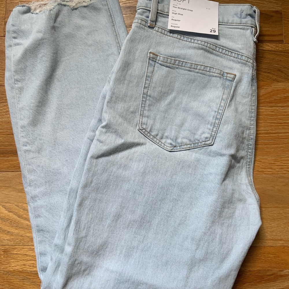 Loft Straight Crop High Rise Jeans Size 29 NWT